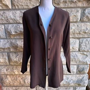 August Silk Brown Blouse